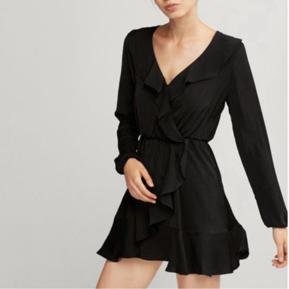 Express mini ruffle long sleeve dress